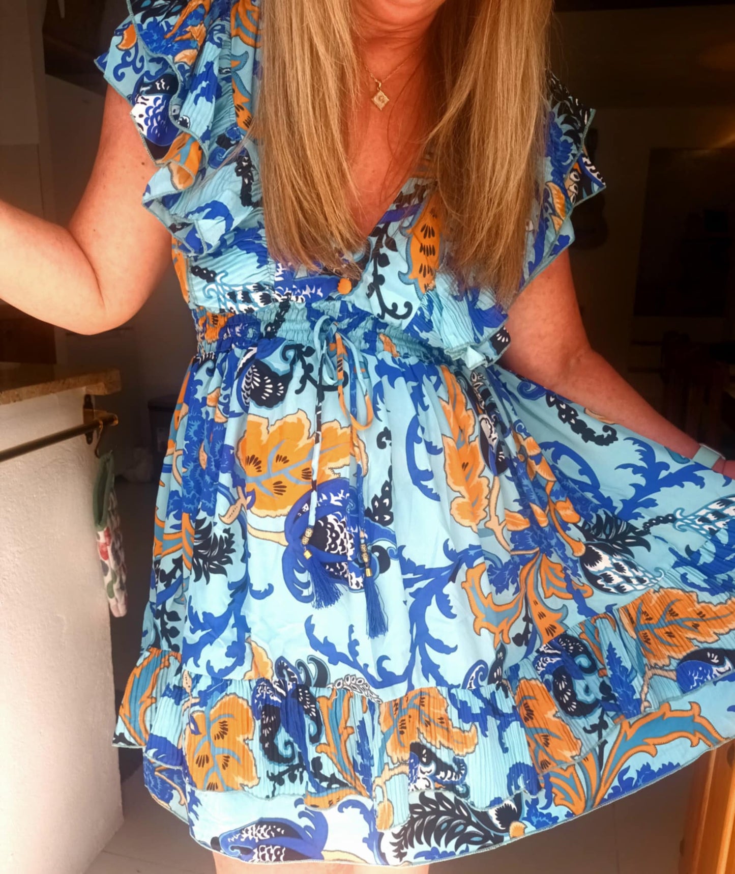 THE 'LOLA LOVES SUMMER' FLIPPY PLEATED FRILL DETAIL DRESS FROM OUR EXCLUSIVE SPANISH COLLECTION IN HOT PINK OR SKY BLUE