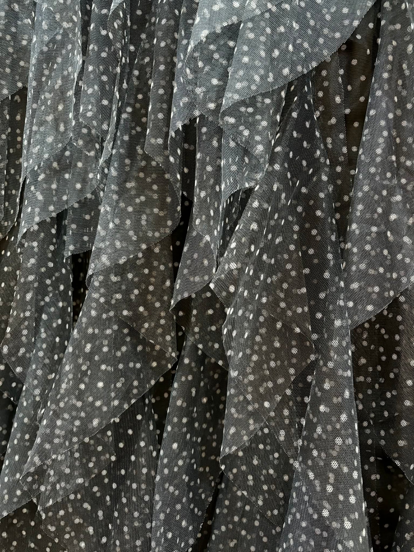 THE 'POLLY' FABULOUSLY SWISHY BLACK POLKA DOT SPOT TULLE SKIRT