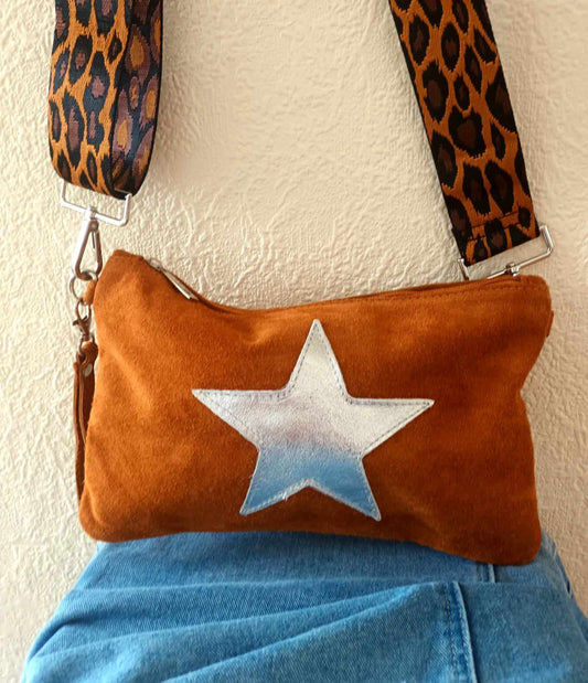 'SUPERSTAR ROCK CHICK' THREE WAY BAG (TAN/LEOPARD )