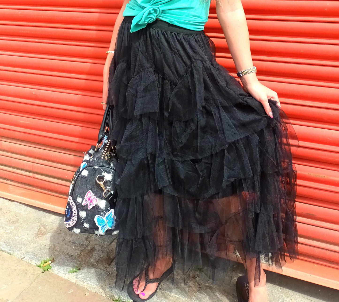 'TALULLAH' FABULOUS BLACK TULLE SOFT AND SWISHY TIERED SKIRT