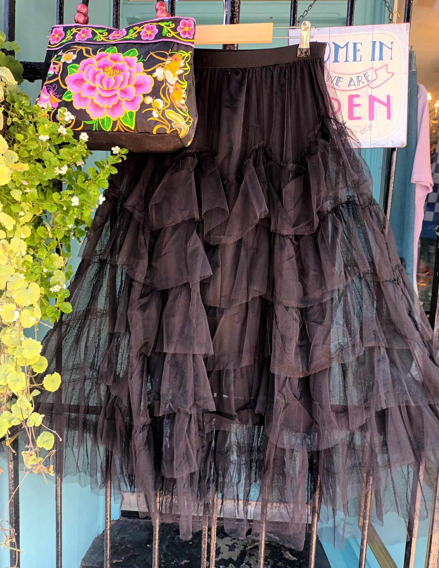 'TALULLAH' FABULOUS BLACK TULLE SOFT AND SWISHY TIERED SKIRT