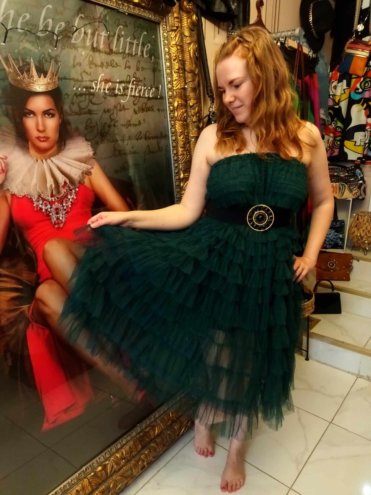 'TABITHA' FABULOUS SWISHY TIERED TULLE TWO WAY SKIRT WITH ELASTICATED WAIST BLACK