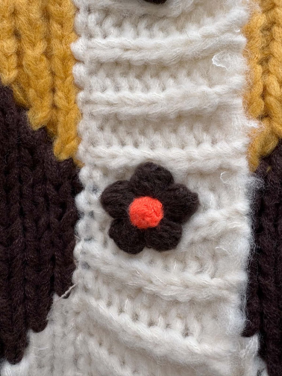 THE 'ASPEN' SUPERSOFT COSY CHUNKY KNIT CARDIGAN WITH CUTE KNITTED FLOWER BUTTONS