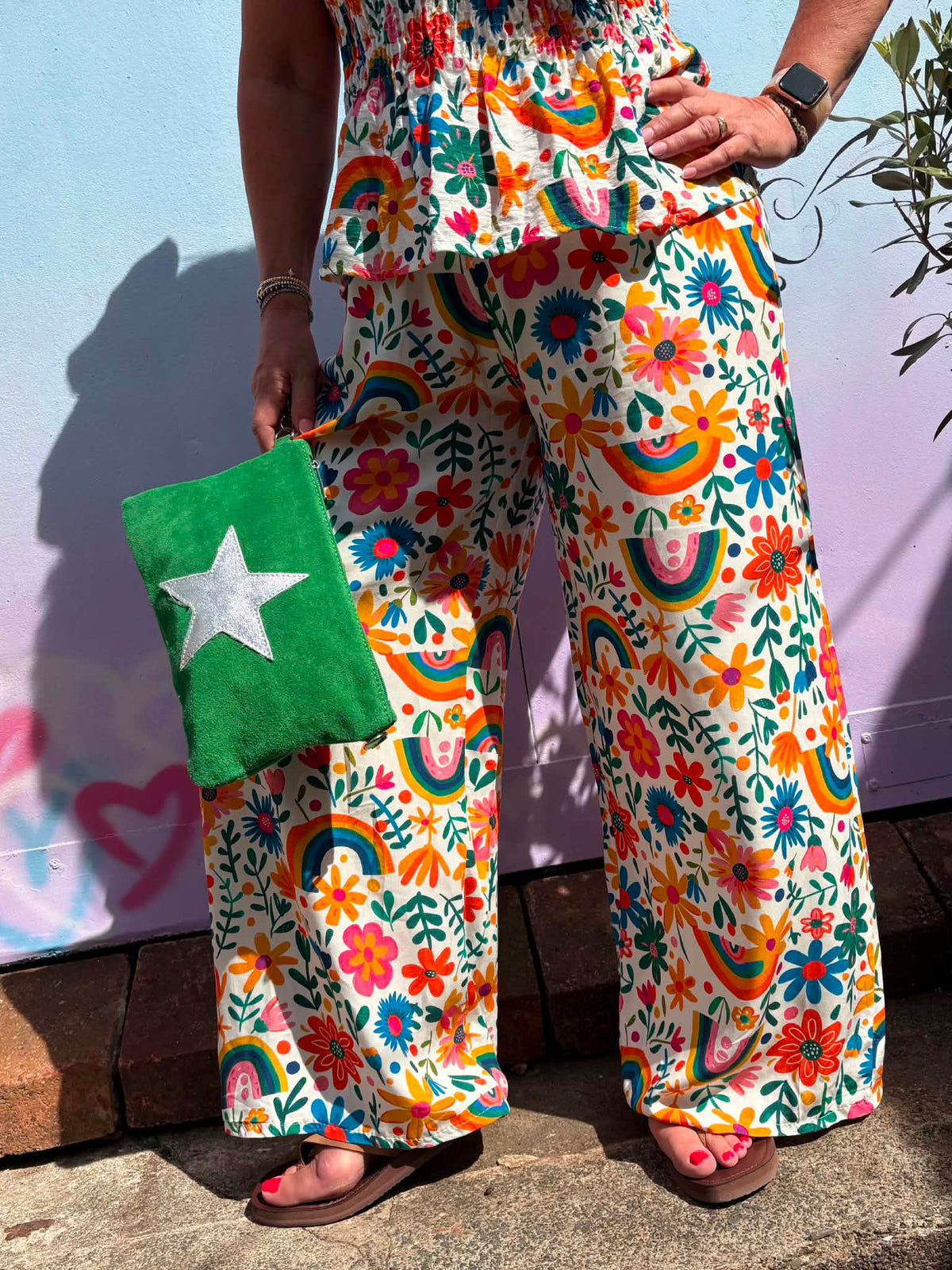 THE 'SHE'S A RAINBOW' BRIGHT AND BEAUTIFUL RAINBOW FLORALS TWO PIECE SUIT