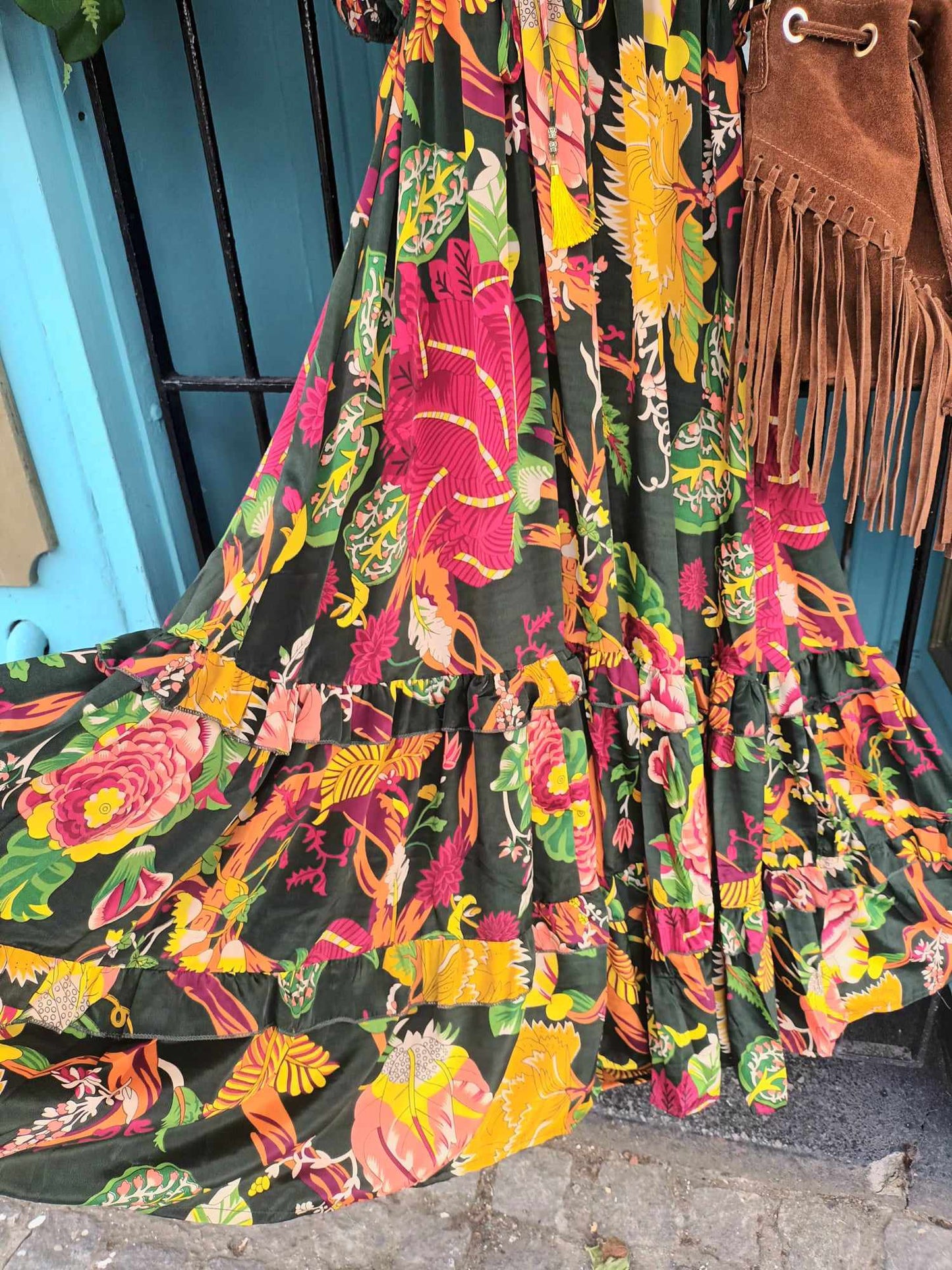 THE 'ALHAMBRA PRINCESS' BRIGHT AND BEAUTIFUL FRILL HEM DRESS FROM OUR EXCLUSIVE SPANISH COLLECTION