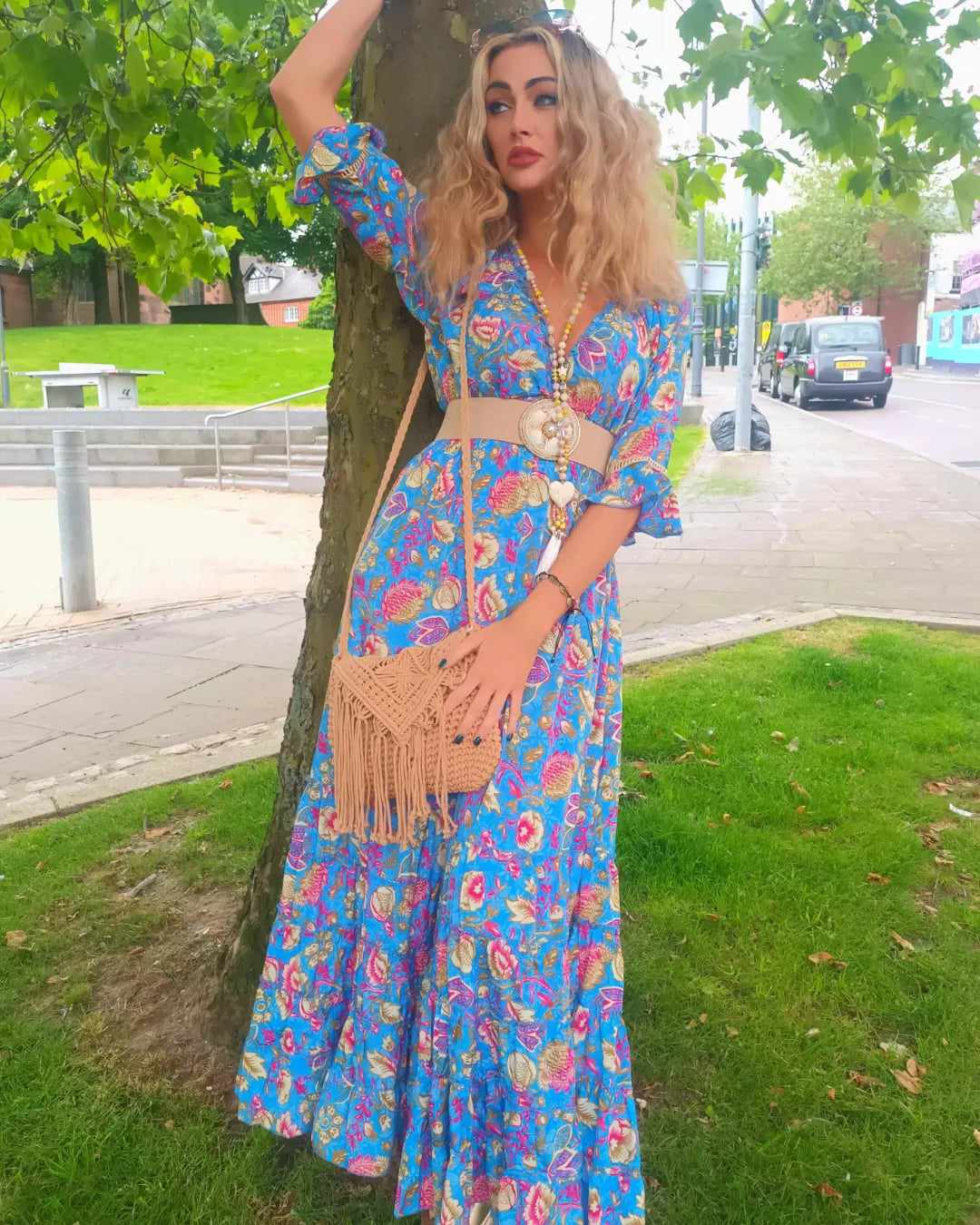 THE 'MIDNIGHT FIESTA' GARDENIA DRESS IN CORNFLOWER BLUE FROM OUR EXCLUSIVE SPANISH COLLECTION THE 'MIDNIGHT FIESTA' GARDENIA DRESS IN CORNFLOWER BLUE FROM OUR EXCLUSIVE SPANISH COLLECTION