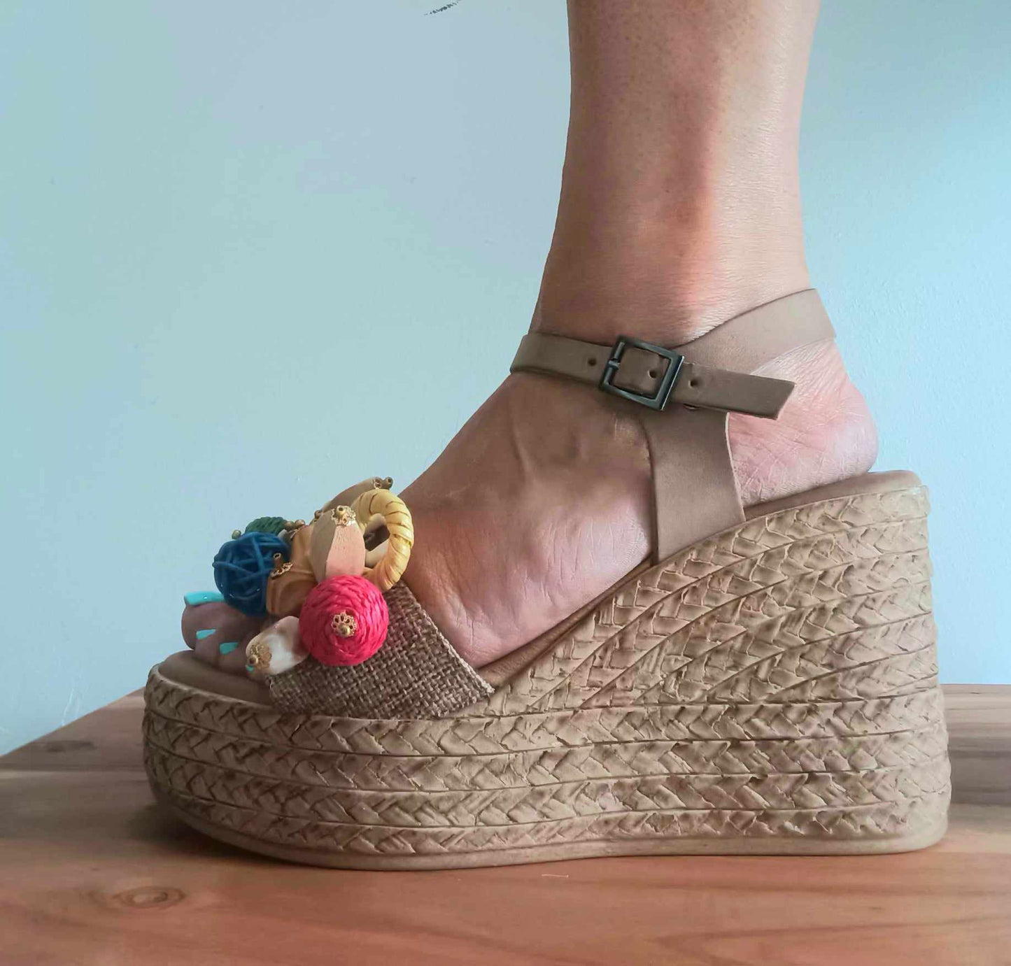 THE 'CARMEN' FABULOUSLY EMBELLISHED WEDGE SANDALS WITH SUPER COMFORT SOLE FROM OUR 'MADE IN SPAIN' COLLECTION