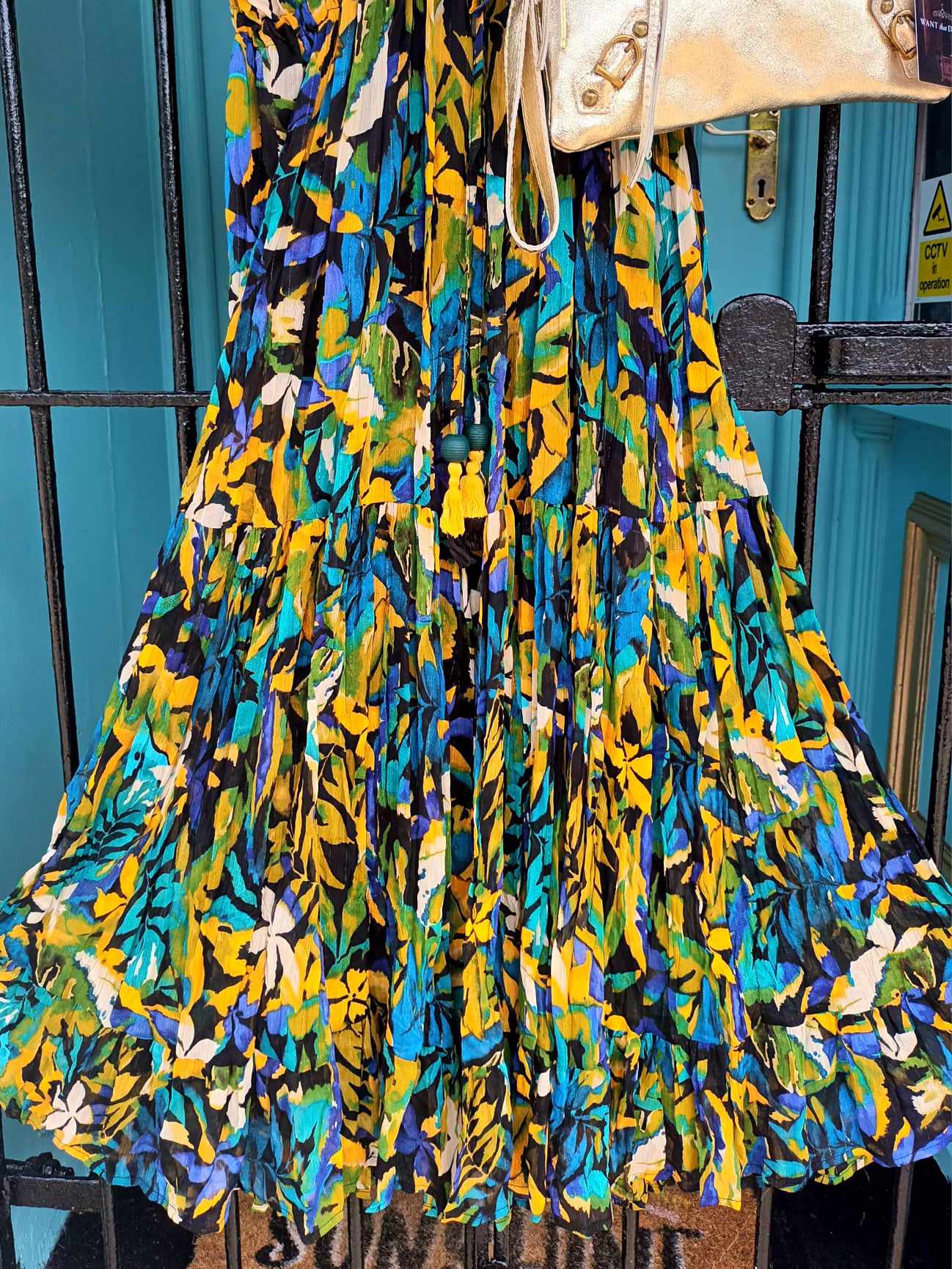 'ELEANOR' VIBRANT JEWEL COLOURED SWISHY HEM MIDI DRESS WITH FLATTERING FLUTTER SLEEVES