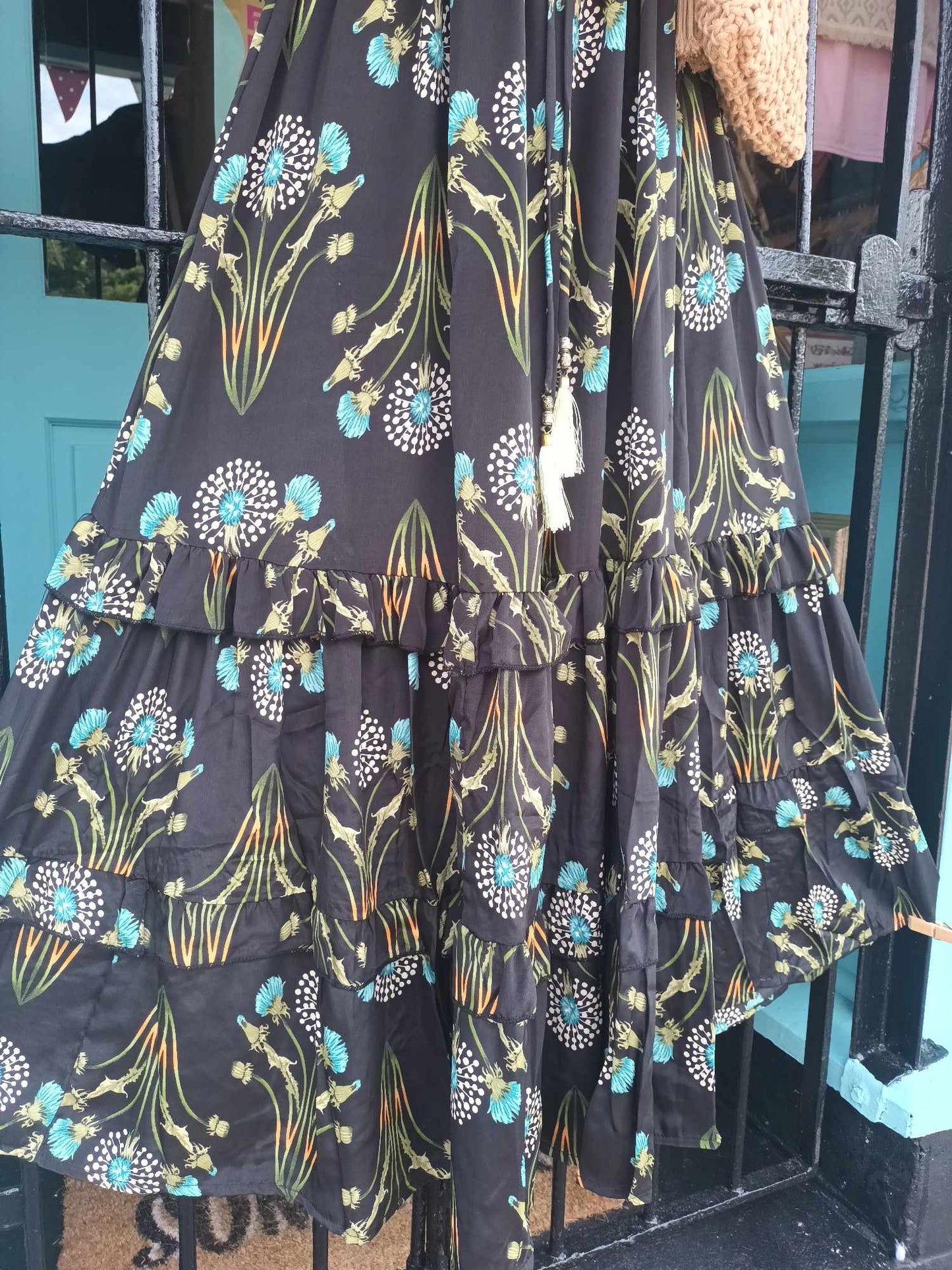 THE 'ALHAMBRA NIGHTS' EXQUISITE PRINT DRESS WITH ELEGANT FRILL DETAIL FROM OUR EXCLUSIVE SPANISH RANGE