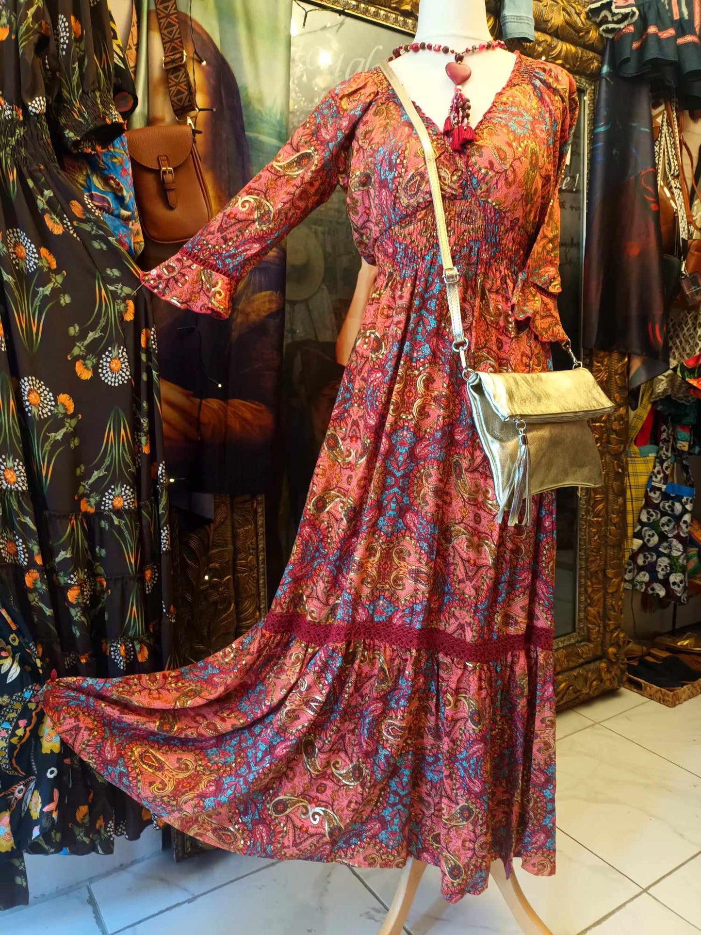 'AUTUMN FIESTA' BEAUTIFUL SPICE COLOURED DRESS FROM OUR EXCLUSIVE SPANISH COLLECTION