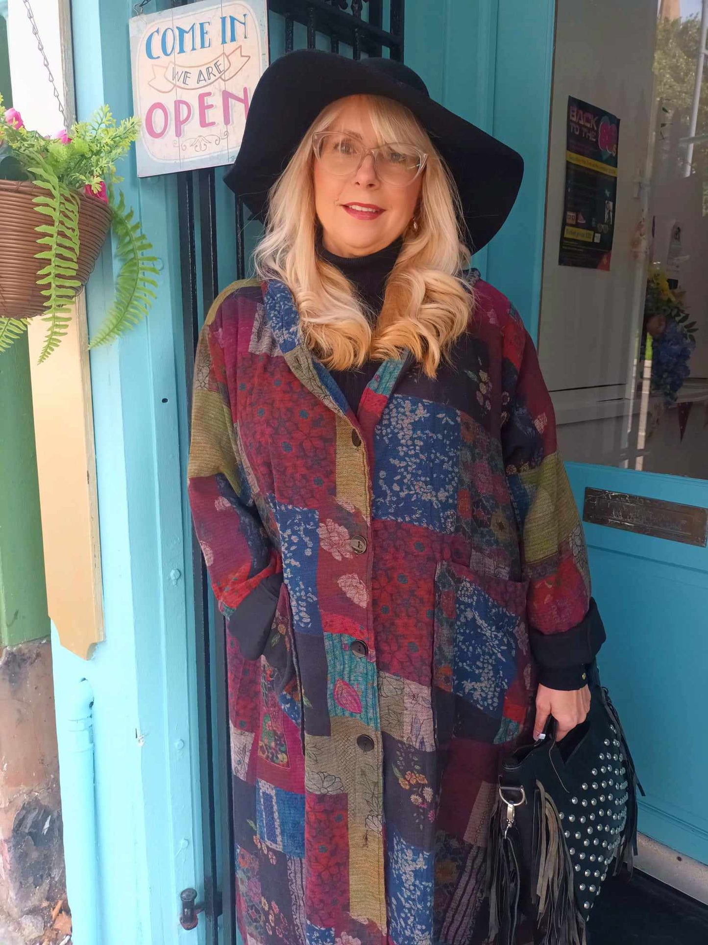 THE 'POLLY PATCH' EXQUISITE QUALITY PATCHWORK STYLE HOODED COAT IN STUNNING JEWEL COLOURS