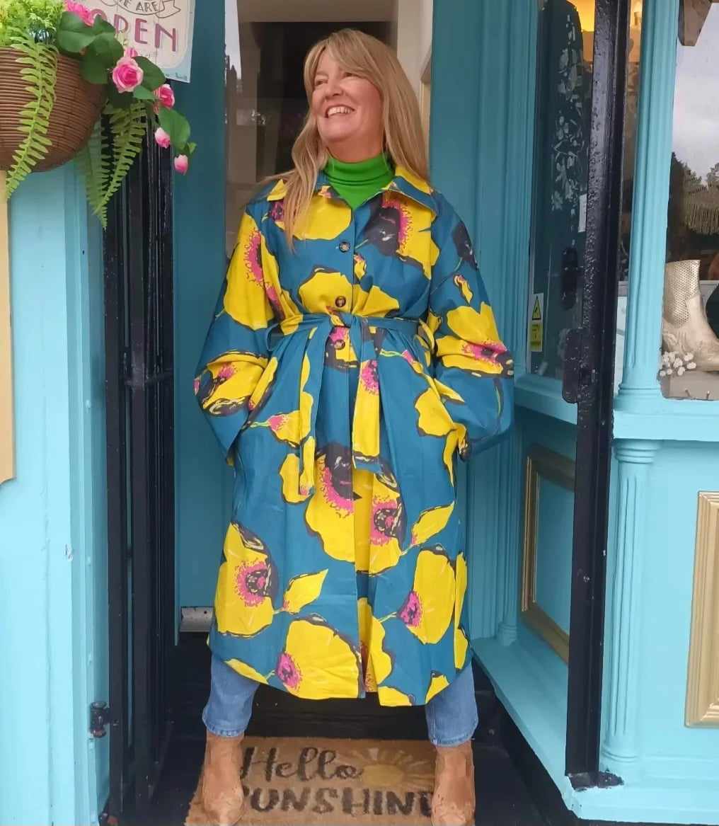 THE 'CELENE' STATEMENT BELTED TRENCH COAT IN TWO GLORIOUS VINTAGE INSPIRED PRINTS