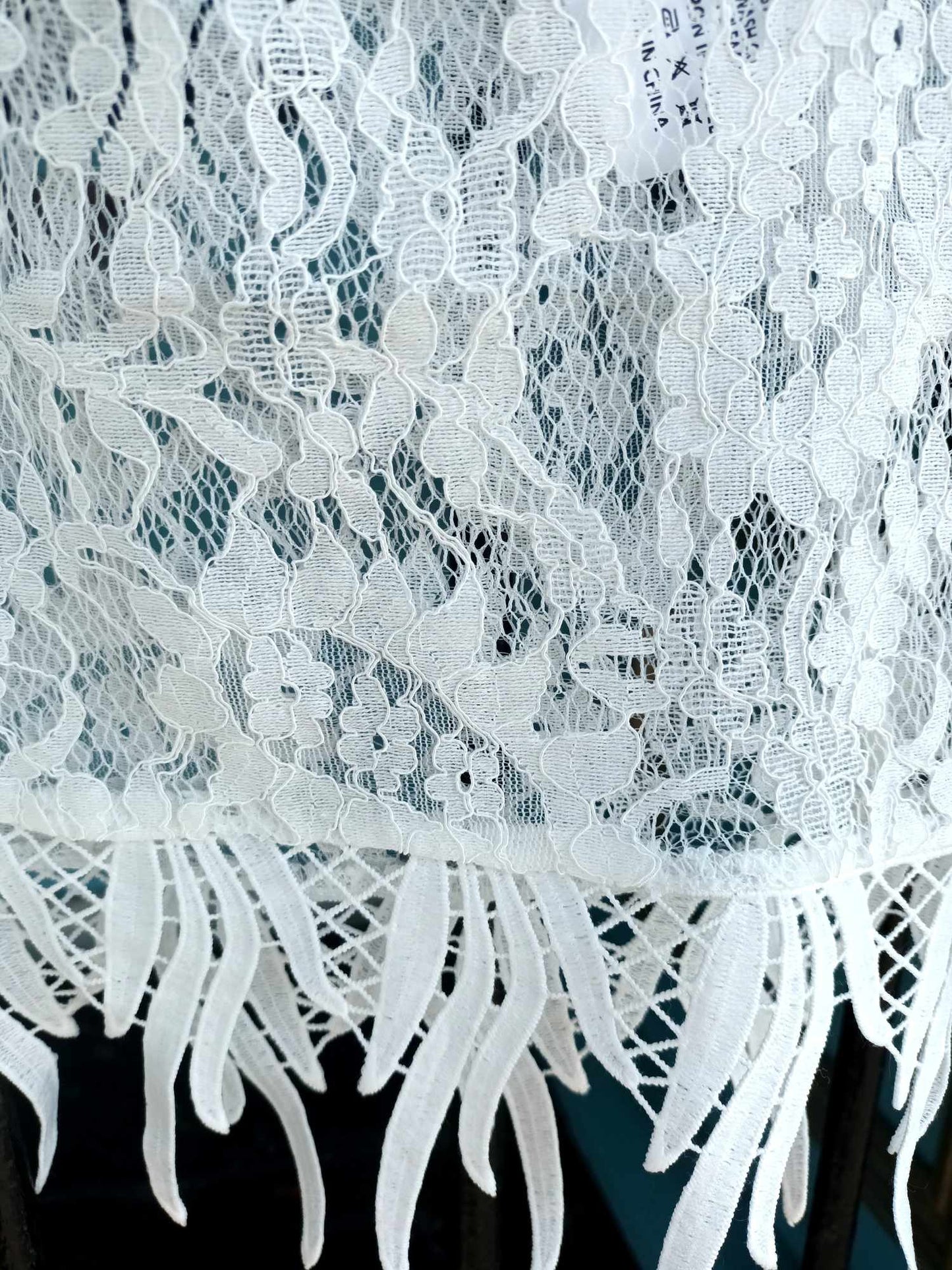 THE 'CHANTELLE' BEAUTIFUL WHITE LACE BEADED FLIPPY GODET HEM BOHEMIAN STYLETUNIC DRESS
