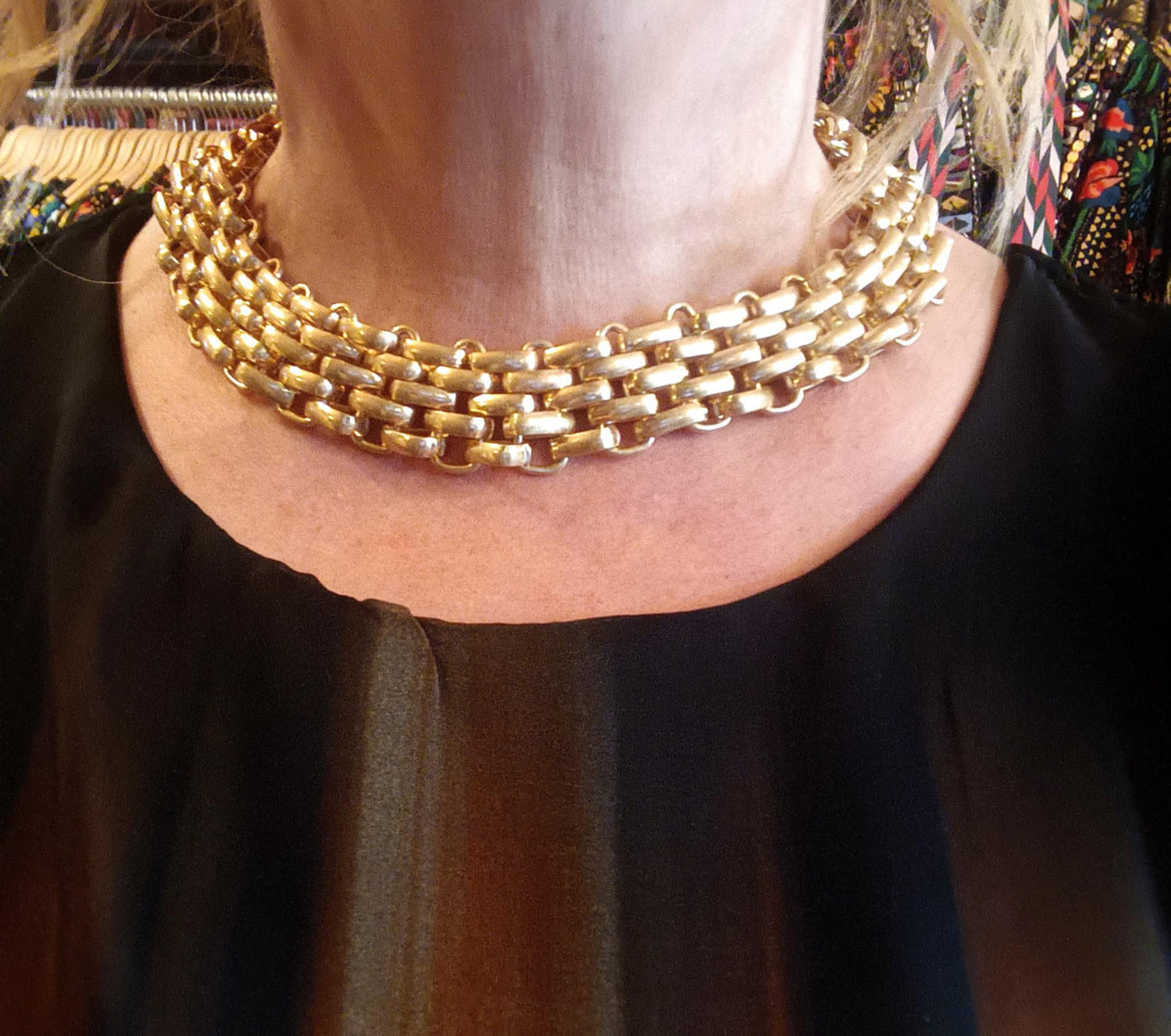 THE 'CARRIE' EXQUISITE MULTI CHAIN STATEMENT CHOKER NECKLACE IN SILVER OR GOLD