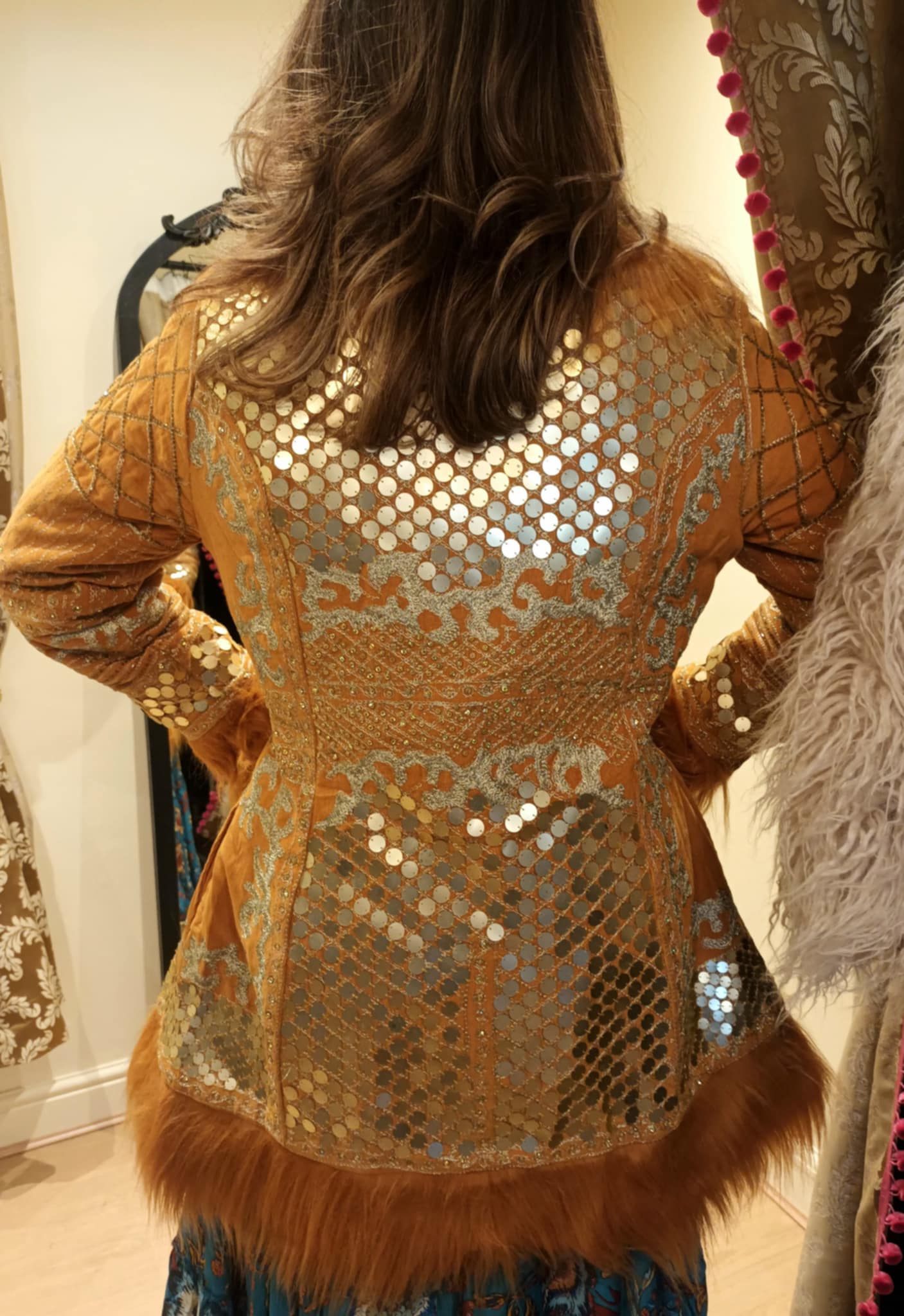 THE 'ELKIE' BREATHTAKING RICHLY EMBELLISHED FAUX FUR 70'S STYLE AFGHAN COAT IN SAFFRON FROM OUR EXCLUSIVE SPANISH RANGE