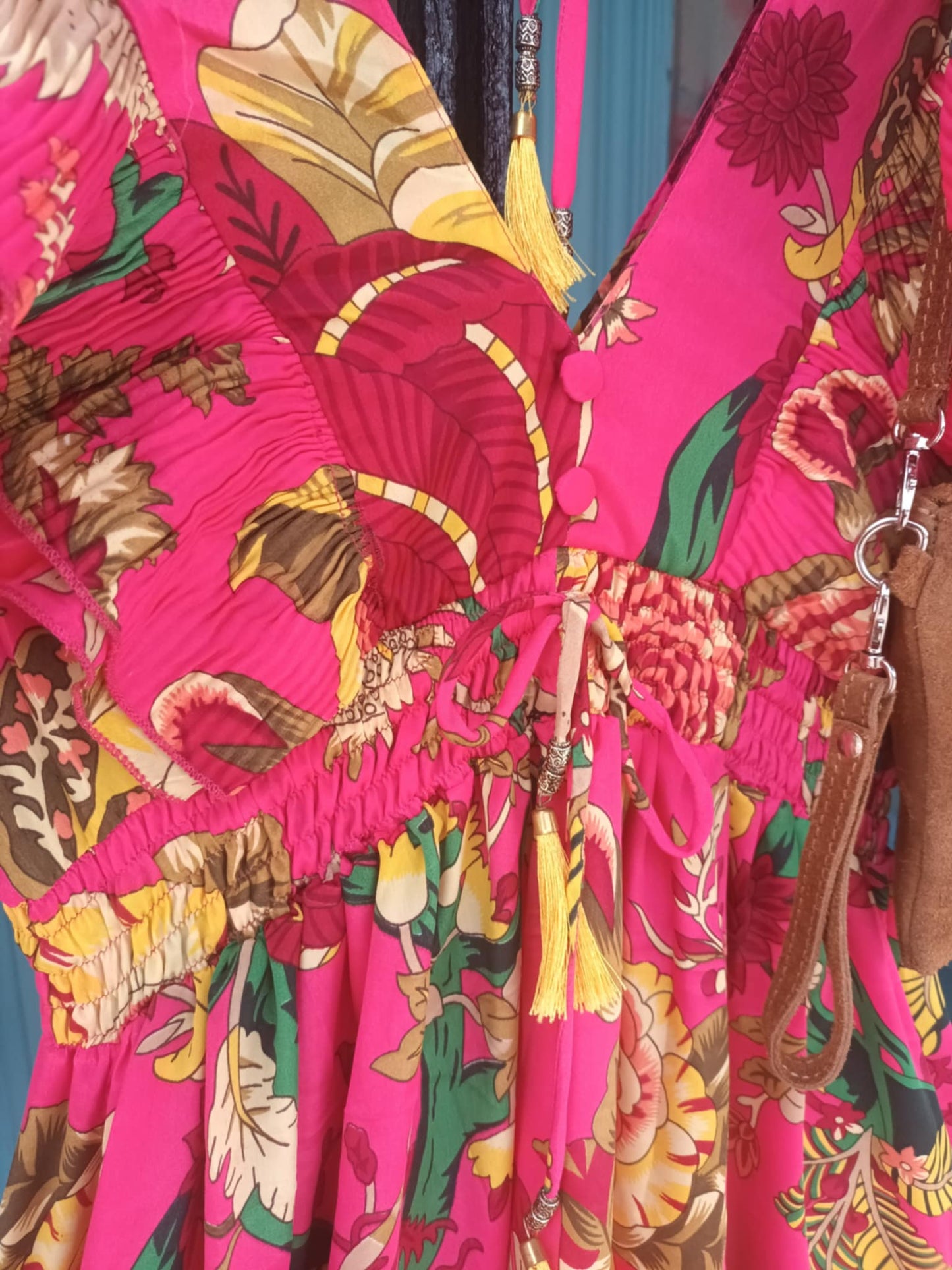THE 'LOLA LOVES SUMMER' FLIPPY PLEATED FRILL DETAIL DRESS FROM OUR EXCLUSIVE SPANISH COLLECTION IN HOT PINK OR SKY BLUE