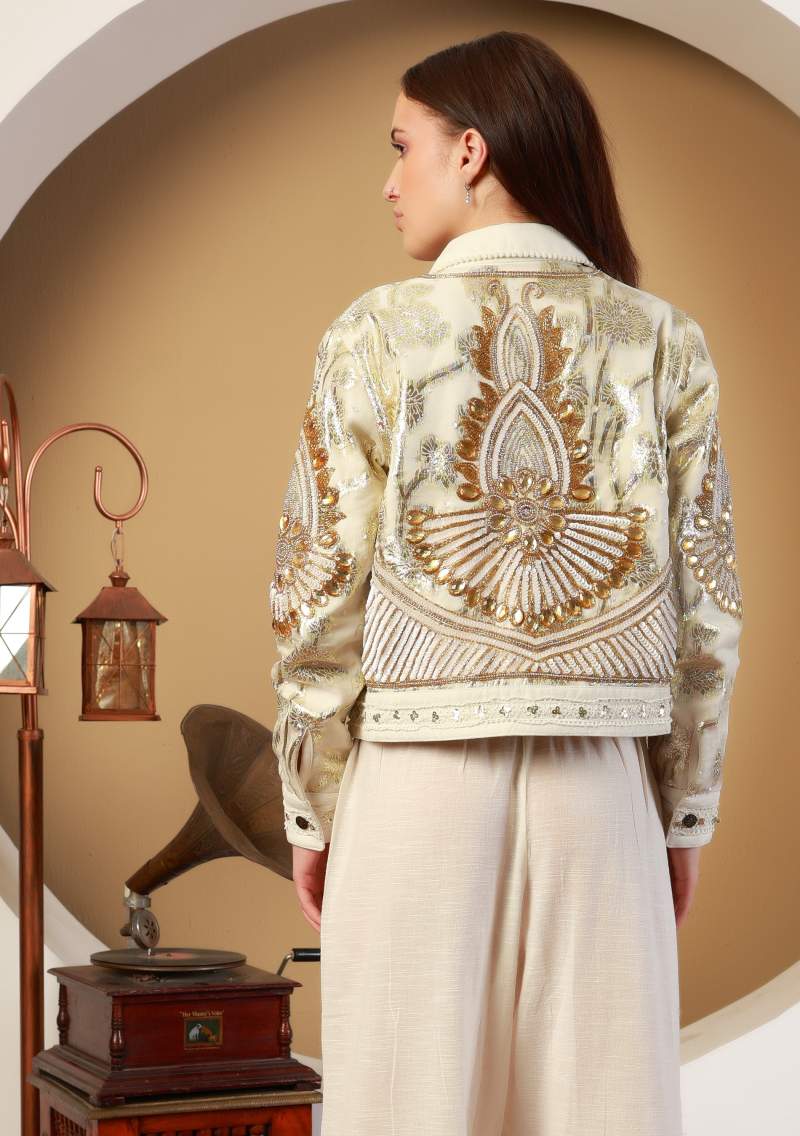 THE 'VARSA' EXQUISITELY EMBELLISHED BUTTON FRONT JACKET FROM OUR EXCLUSIVE SPANISH COLLECTION FOUR COLOUR OPTIONS