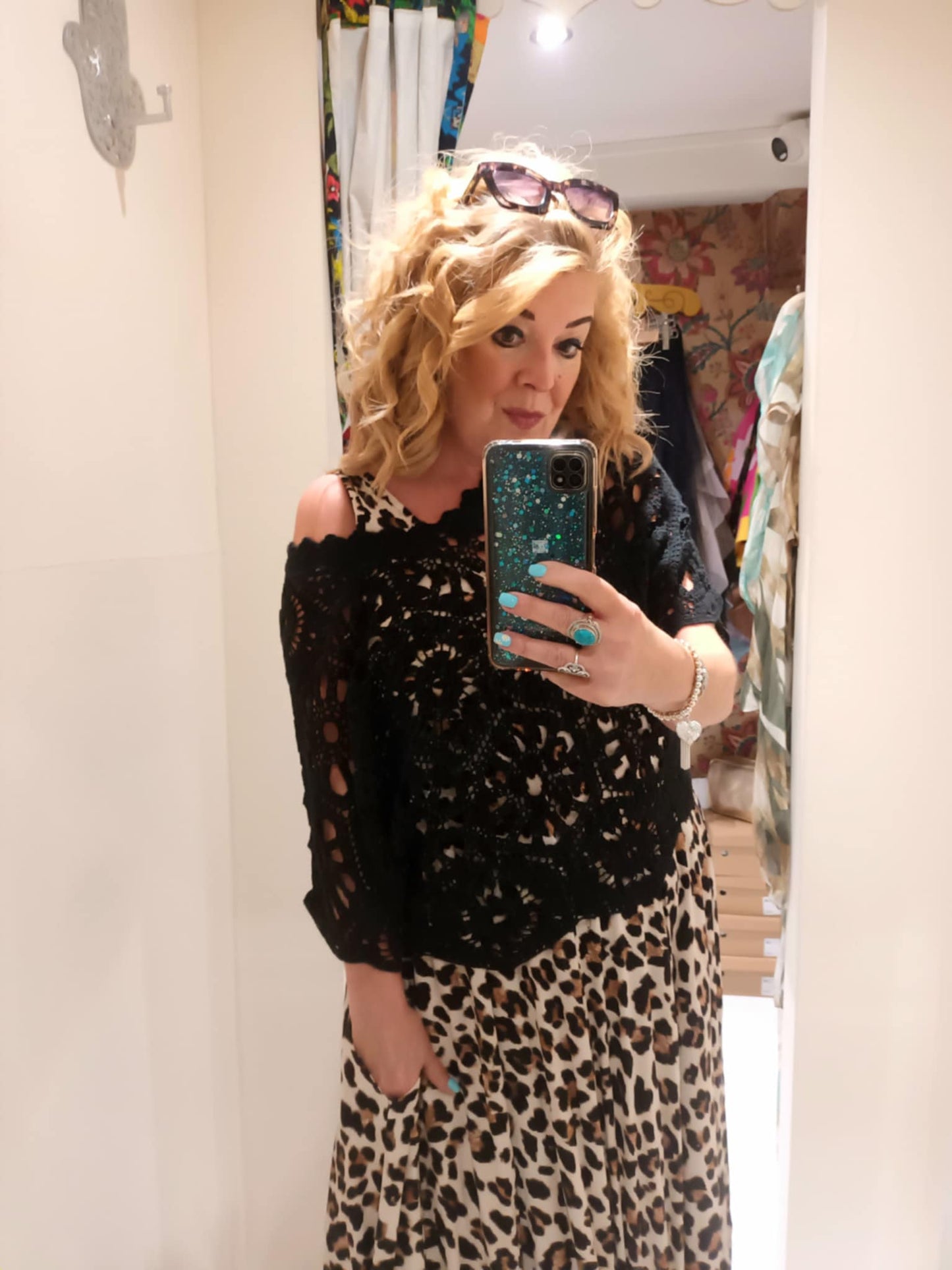 THE 'KIERA' STUNNING LIGHTWEIGHT CROCHET BATWING TOP IN 100% COTTON IN WHITE, BLACK OR CREAM
