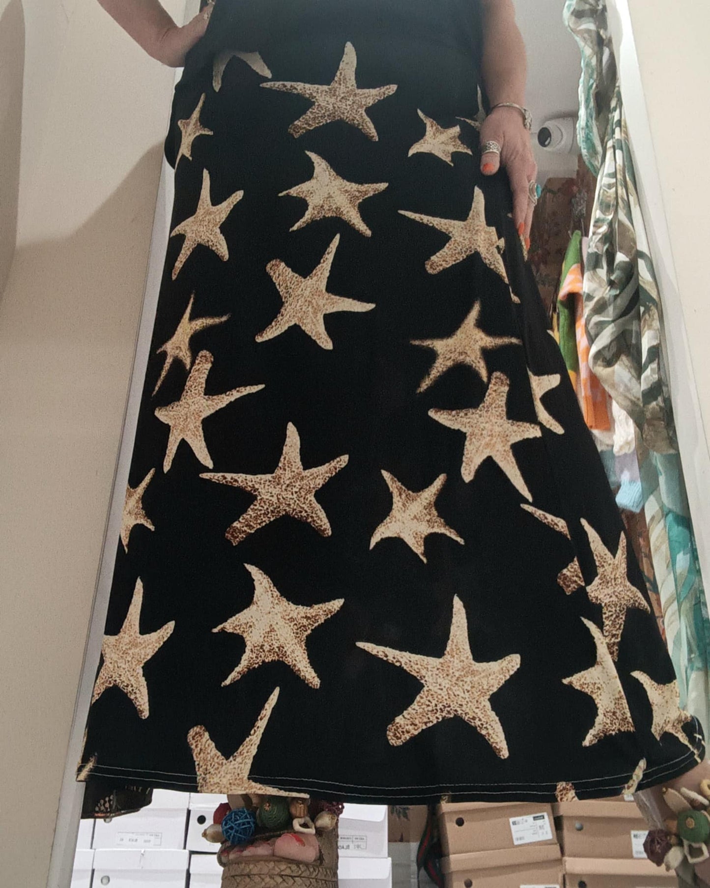 THE 'STARDUST' MAXI SKIRT. STUNNING LIGHTWEIGHT SLINKY FEEL. BLACK, PINK OR CREAM