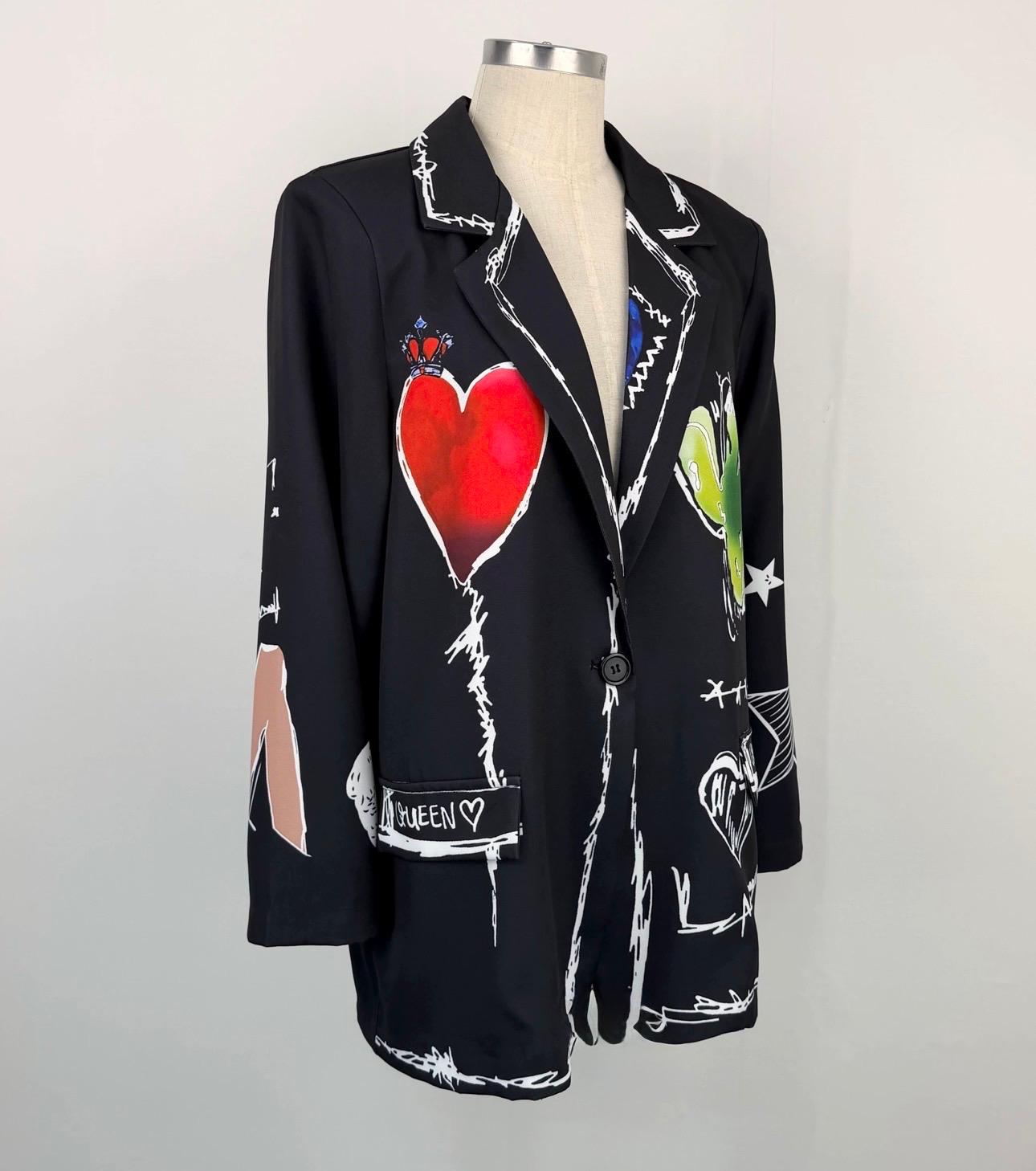 THE 'GRAFFITI QUEEN' STATEMENT BLACK AND MULTI BLAZER