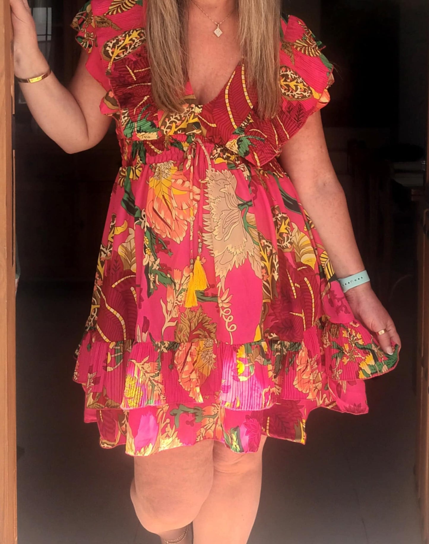 THE 'LOLA LOVES SUMMER' FLIPPY PLEATED FRILL DETAIL DRESS FROM OUR EXCLUSIVE SPANISH COLLECTION IN HOT PINK OR SKY BLUE