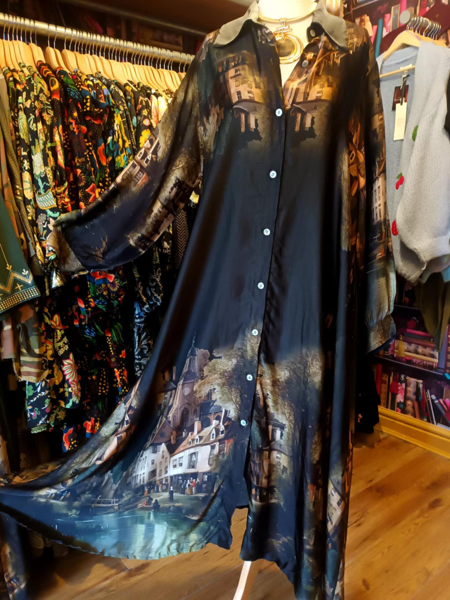 THE 'HERITAGE' STUNNING SILK BLEND BUTTON THROUGH SHIRT DRESS WITH POCKETS