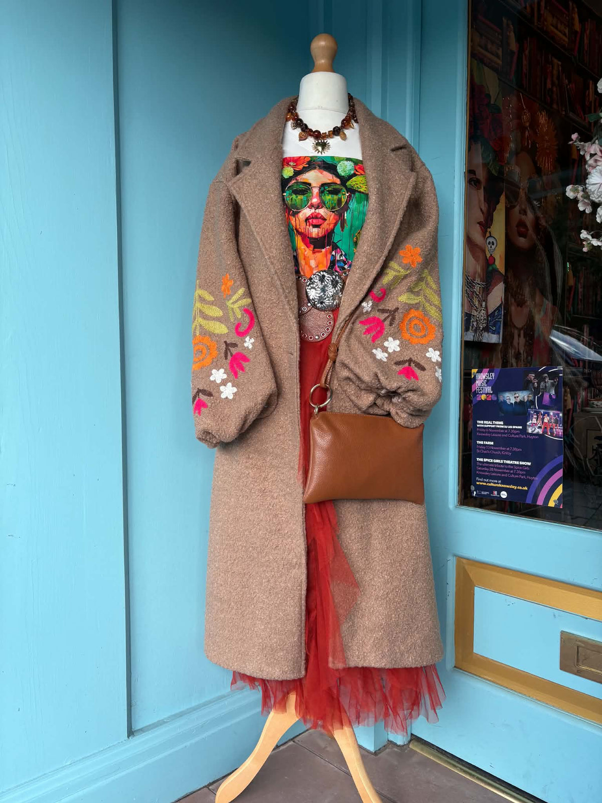 THE 'RENEE' STUNNING TEDDY BEAR BORG FULLY LINED COAT WITH STUNNING EMBROIDERED SLEEVES