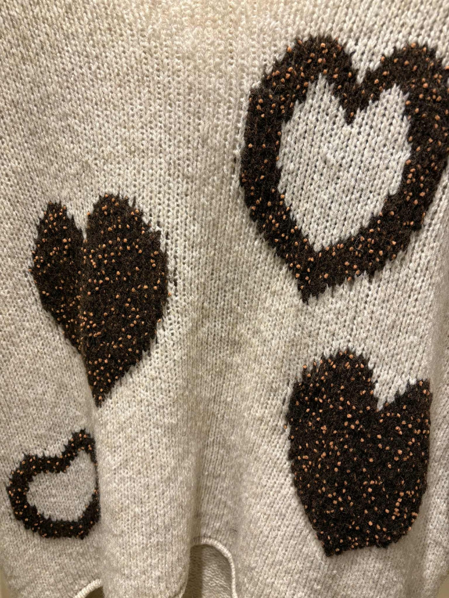 THE 'JOLLY HEARTS' COSY OVERSIZED SNUGGLE JUMPER IN KHAKI OR CREAM