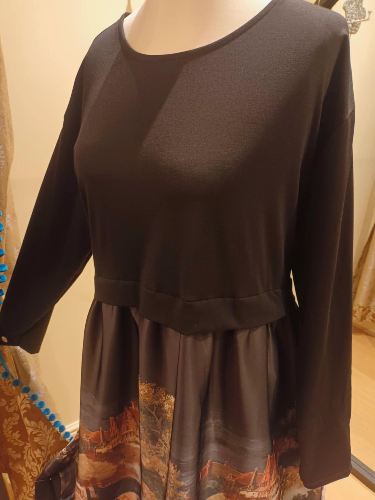 THE 'VENEZIA' STUNNING ITALIAN SCENE PRINT COCOON DRESS WITH PRETTY POCKETS