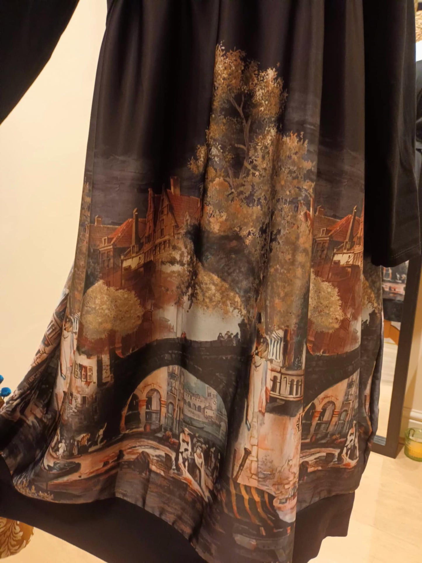 THE 'VENEZIA' STUNNING ITALIAN SCENE PRINT COCOON DRESS WITH PRETTY POCKETS
