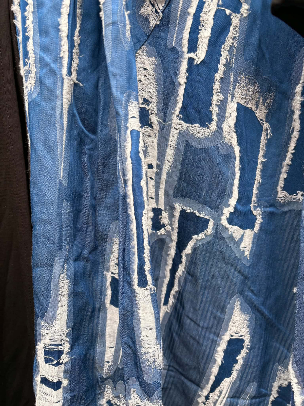 THE 'URBAN GIRL' QUIRKY ASYMMETRIC DETAIL COCOON DRESS WITH BUTTON TRIMS AND CONTRASTING DENIM STYLE FABRIC