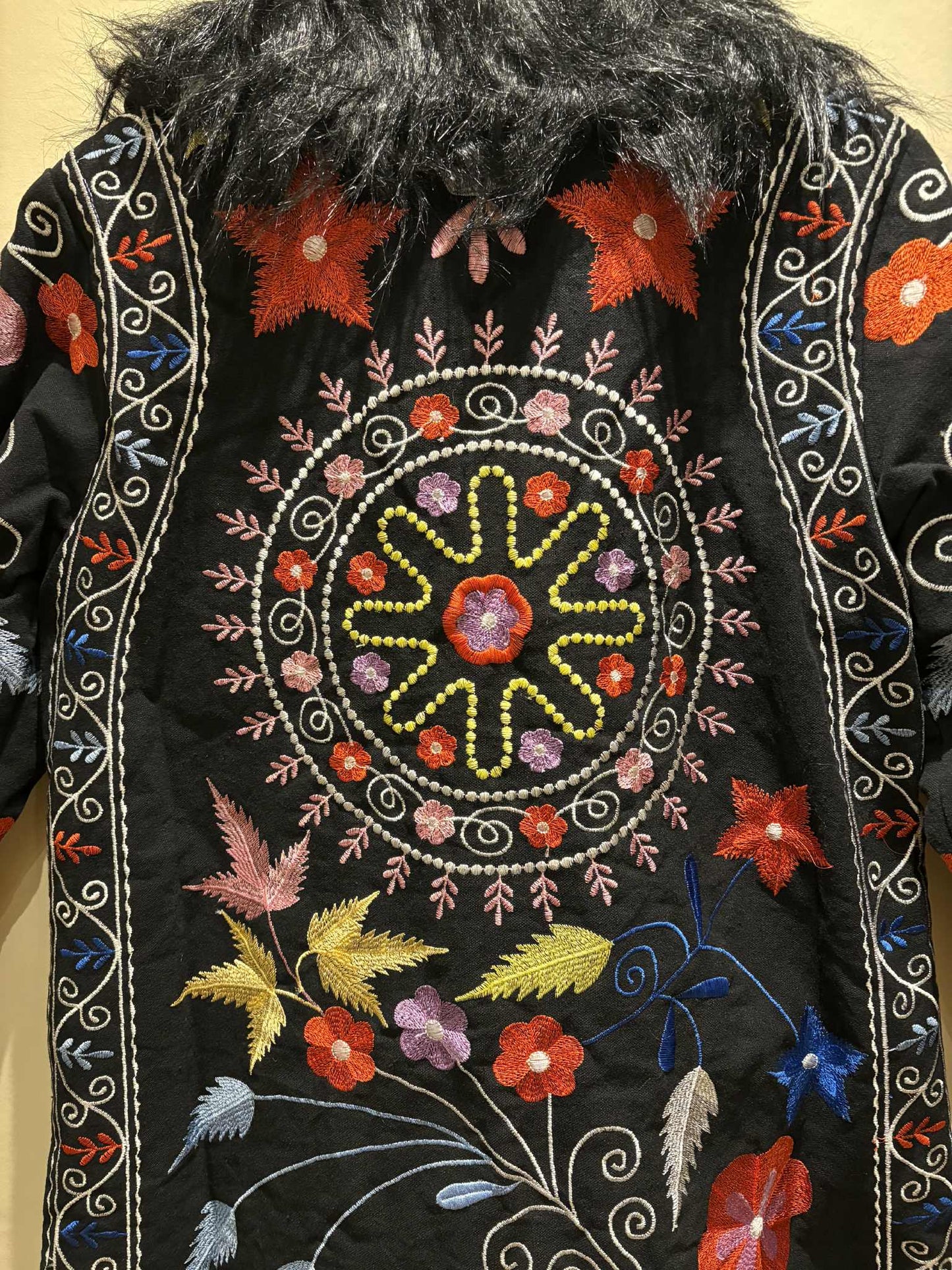 THE 'MODA' STUNNING 70'S AFGHAN STYLE FAUX FUR COAT WITH BEAUTIFUL EMBROIDERY FROM OUR EXCLUSIVE SPANISH RANGE