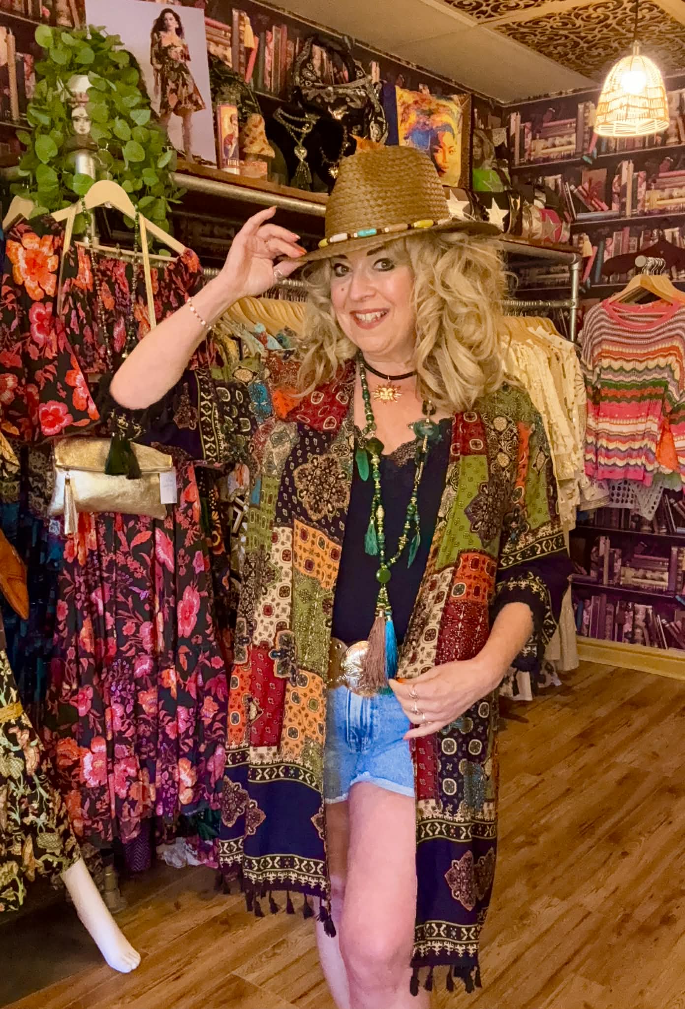 THE 'BOHO TRAVELLER' STUNNING ETHNIC PATCHWORK PRINT LIGHTWEIGHT KAFTAN STYLE JACKET/COVER UP