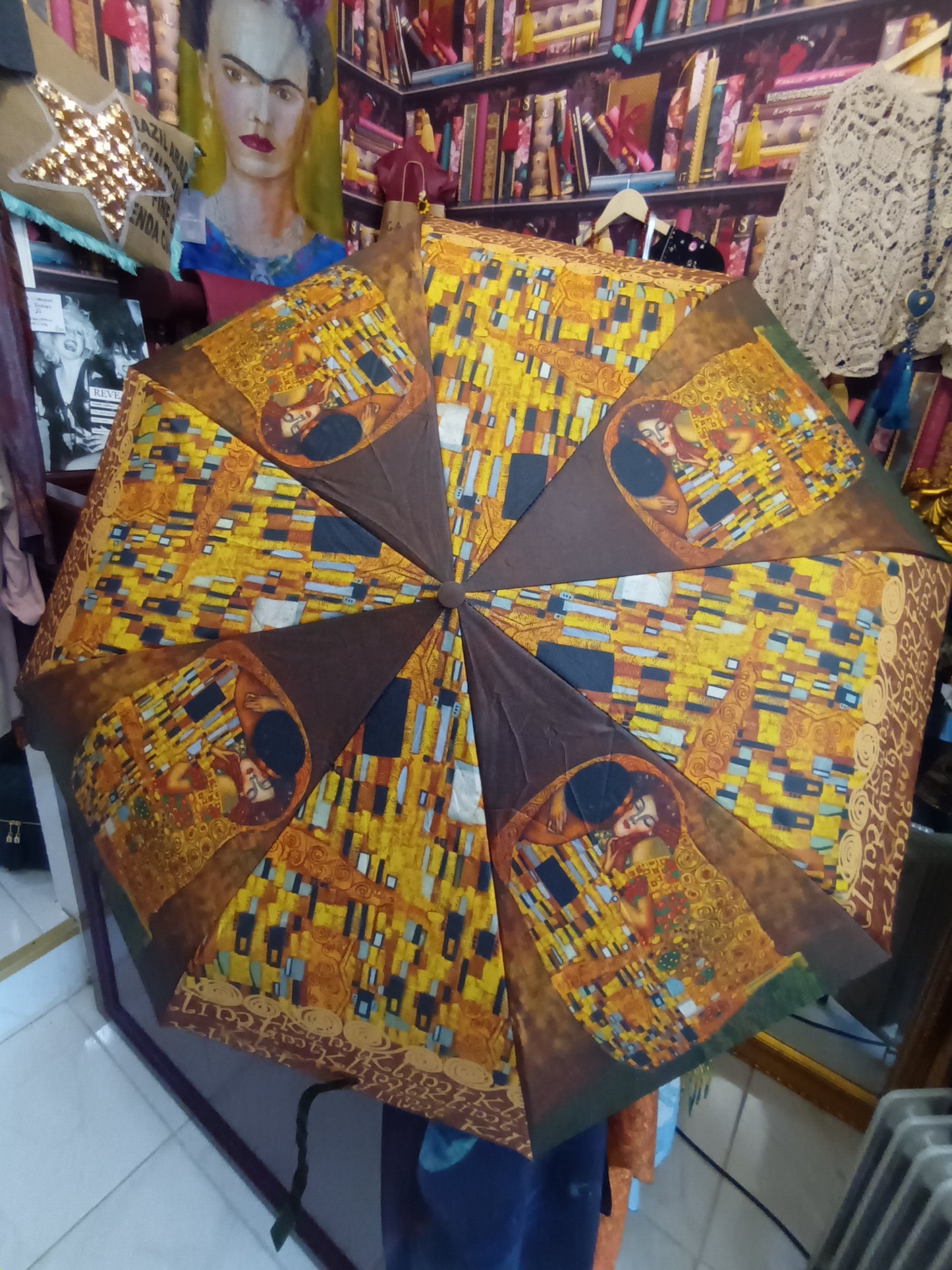 GUSTAV KLIMT ART PRINT TELESCOPIC UMBRELLA WITH COVER