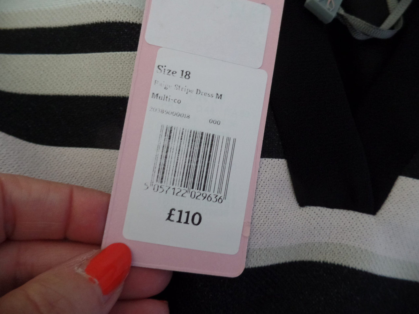 Phase Eight Size 18 Beautiful Powder Pink Striped Shift Dress RRP £110