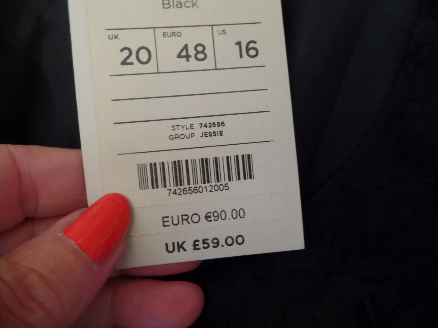 Vestido negro corto de brocado clásico y atemporal talla 20 de Monsoon: ¡precio de venta recomendado: 59!