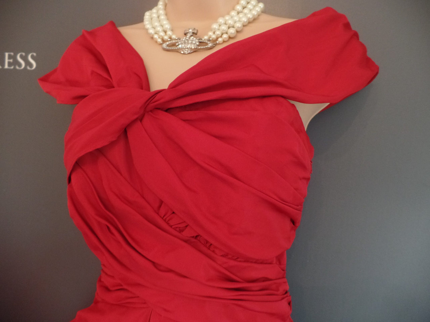 Hobbs Size 10 Stunning! Festive Red Taffeta Hollywood Starlet Style Sweetheart Bodice Dress RRP £229!