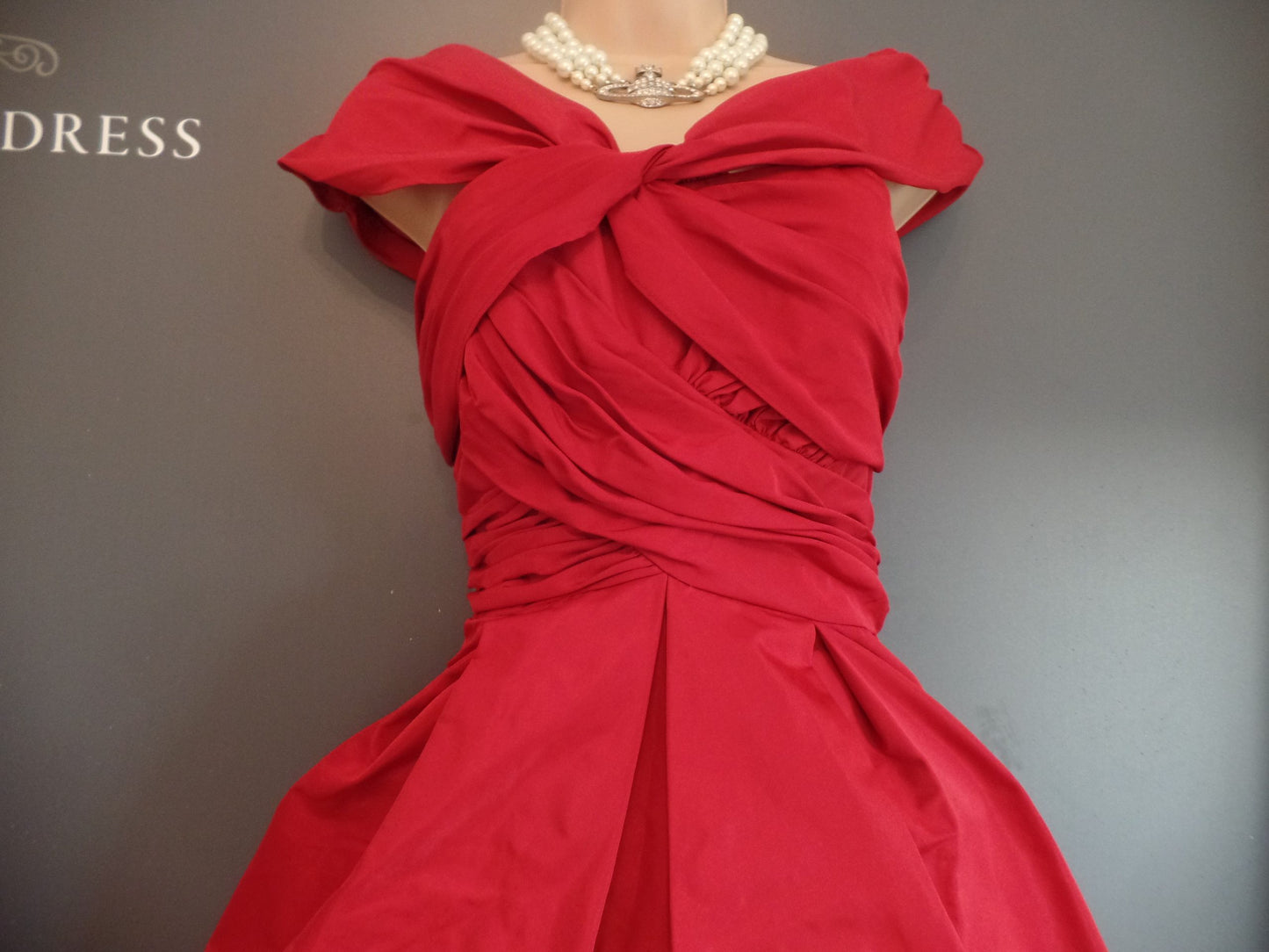 Hobbs Size 10 Stunning! Festive Red Taffeta Hollywood Starlet Style Sweetheart Bodice Dress RRP £229!