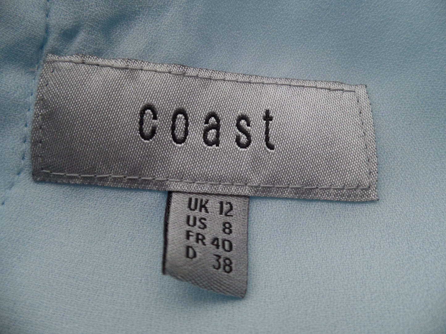 Coast Vintage Victoriana Style Lace & Pintuck Detail Powder Blue Dress Size 12