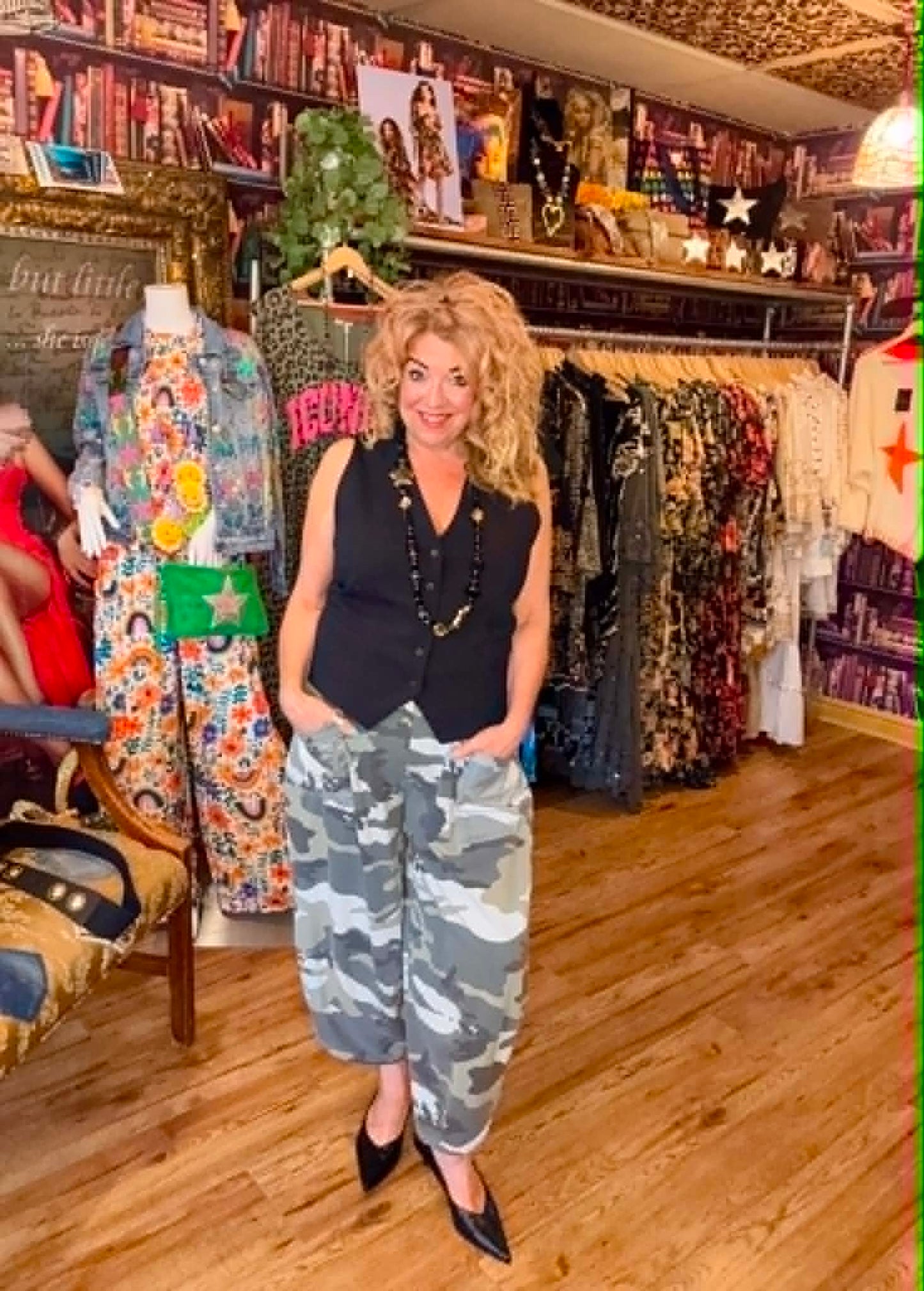 THE 'GOLDIE'SUPER SOFT CAMO PRINT STRETCH WAIST OVERSIZED POCKET COCOON PANTS