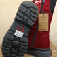 THE 'ROSA' STUNNING SCARLET FLORAL EMBROIDERED LACE UP SUPER COMFORT BOOTS VEGAN FRIENDLY