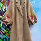 THE 'RENEE' STUNNING TEDDY BEAR BORG FULLY LINED COAT WITH STUNNING EMBROIDERED SLEEVES