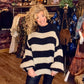 THE 'TEEN SPIRIT' ROCK CHICK STYLE BOLD STRIPE COSY SUPERSOFT SNUGGLE JUMPER