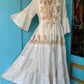 THE 'PALOMA' 100% COTTON STUNNING RICHLY EMBELLISHED IVORY BELL SLEEVE BOHEMIAN DRESS FROM OUR EXCLUSIVE SPANISH COLLECTION