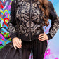 THE 'TWILIGHT ROCKS' STUNNING RICHLY BEADED, SEQUINNED AND EMBROIDERED ZIP FRONT BOMBER JACKET