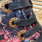 THE 'PANSY' STUNNING MULTI PANSY PATTERN LACE UP SUPER COMFORT LACE UP/ZIP BOOTS VEGAN FRIENDLY