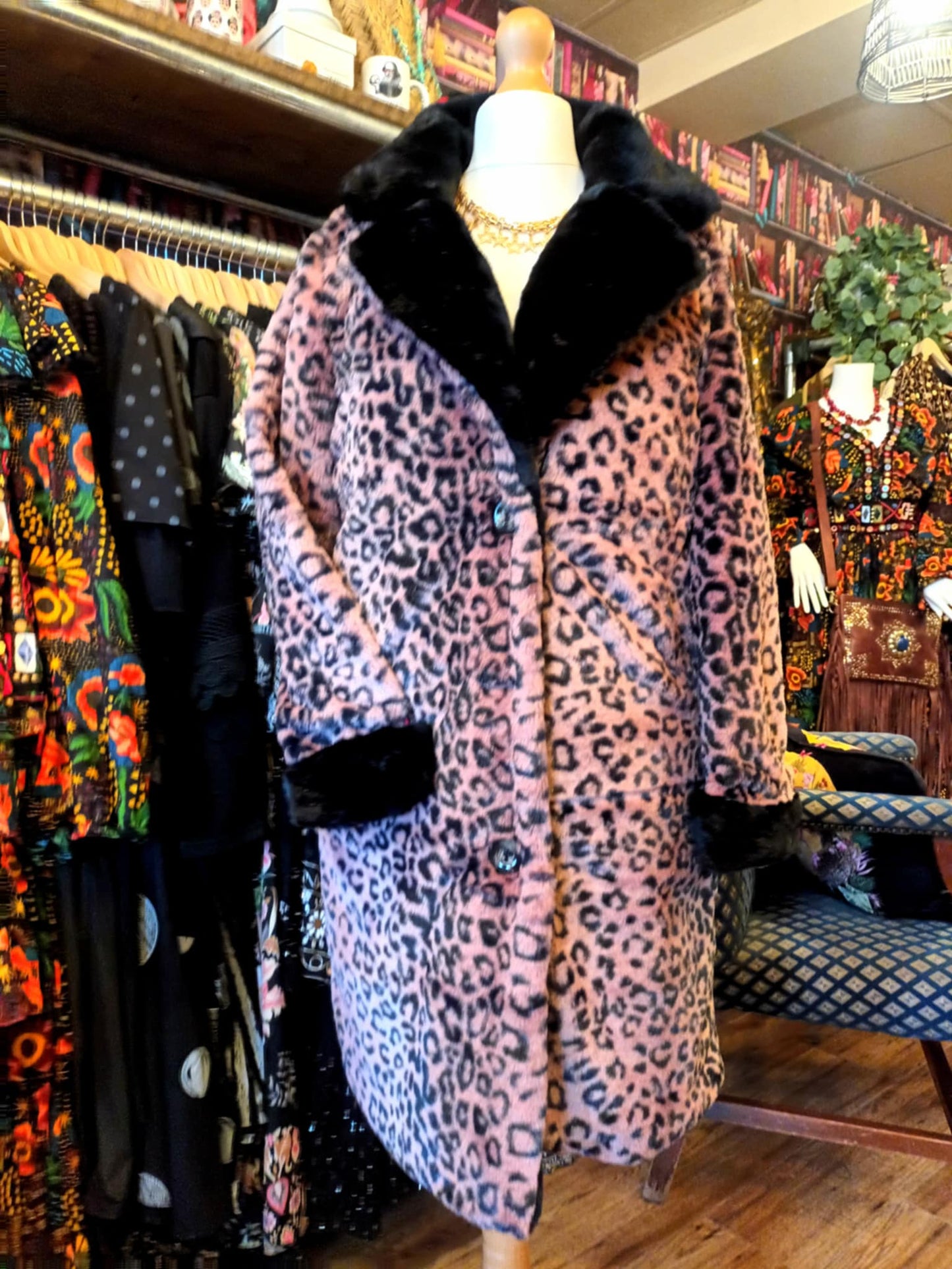 THE 'LEONA' EXQUISITELY SOFT PLUSH LEOPARD FAUX FUR COAT IN PINK OR BEIGE