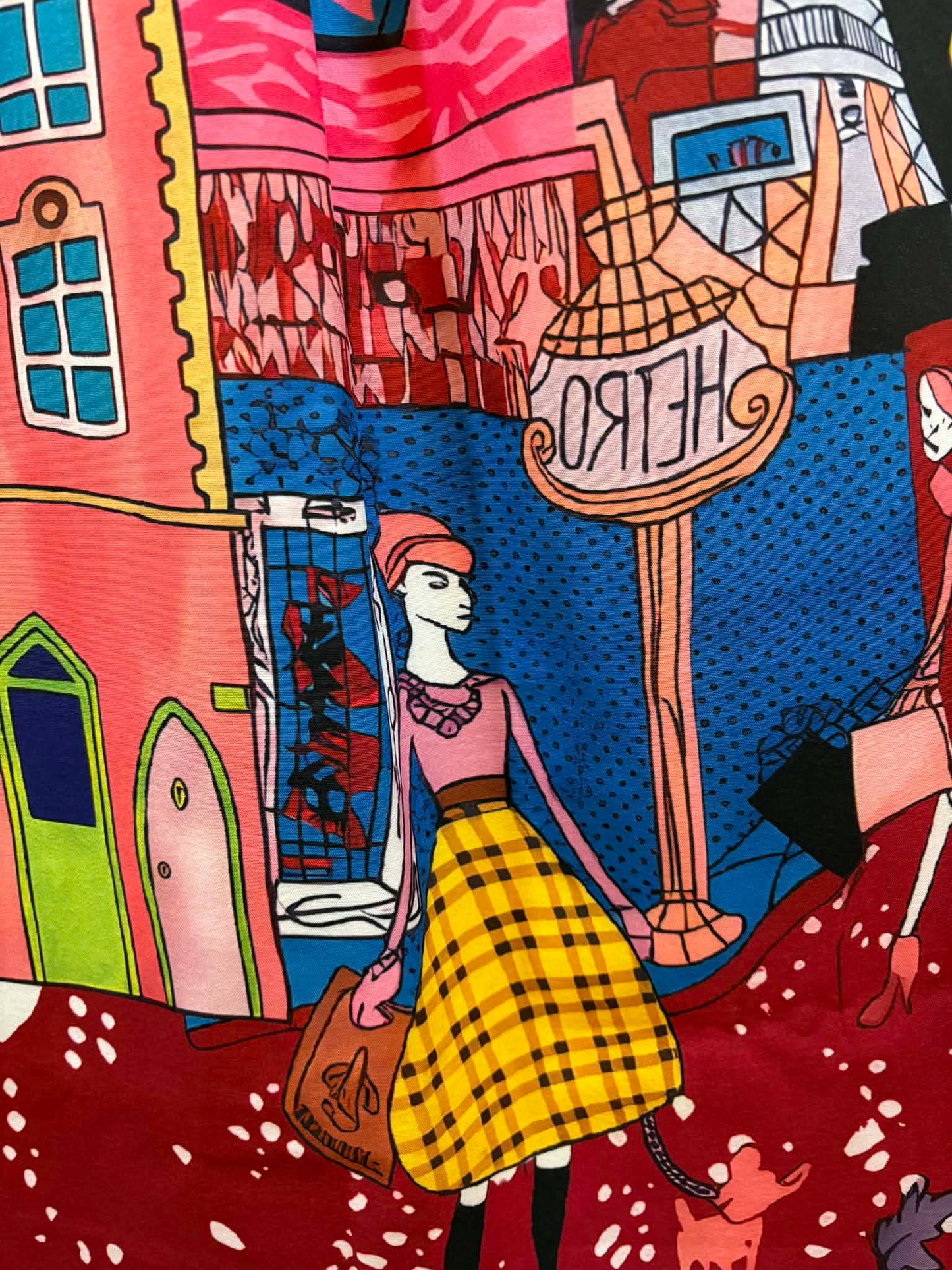 THE 'PARIS CHIC' QUIRKY PARISIAN SCENES SKIRT IN MULTI COLOURS