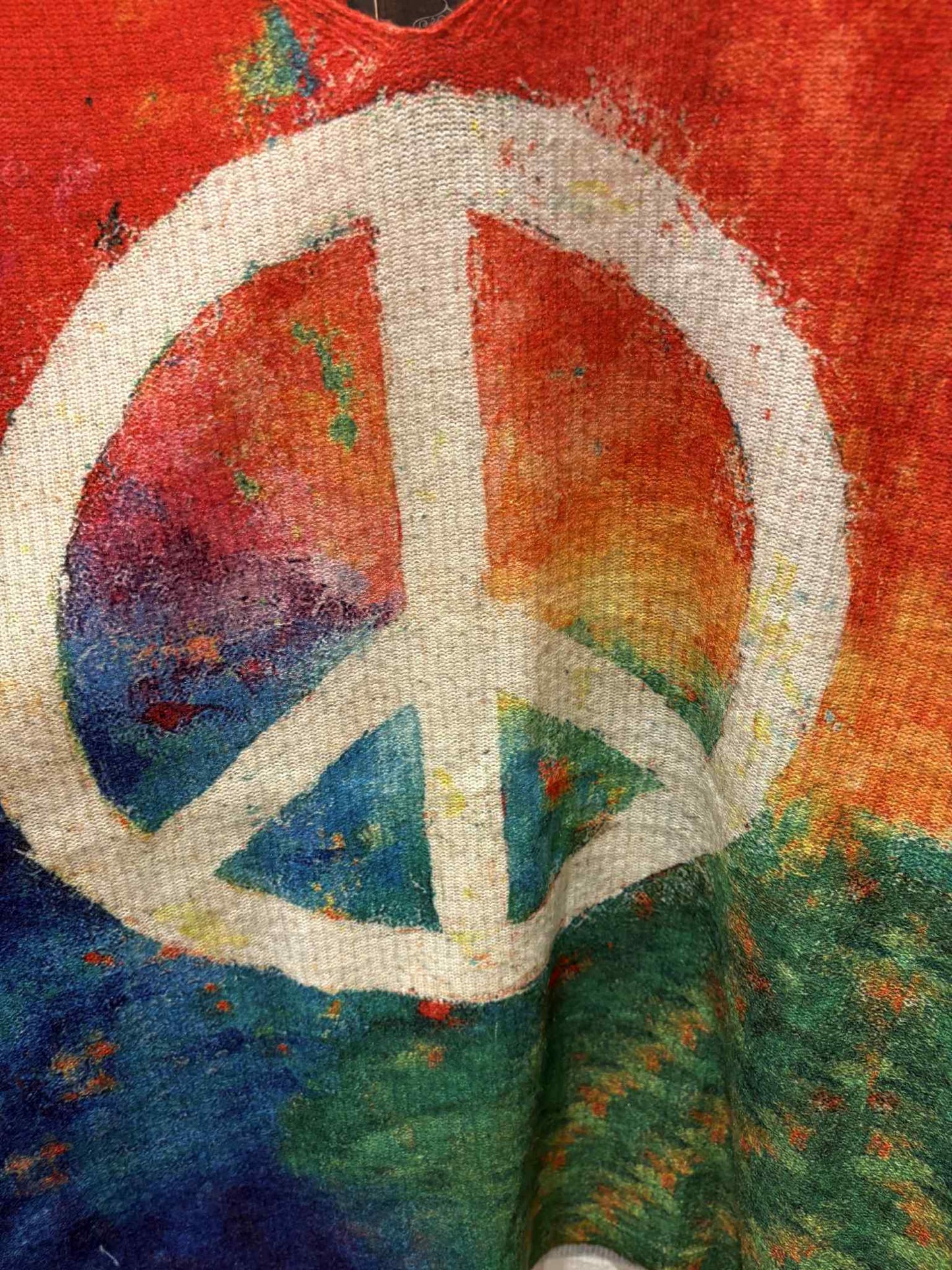 THE 'RAINBOW PEACE' BEAUTIFUL LIGHTWEIGHT STATEMENT KNIT