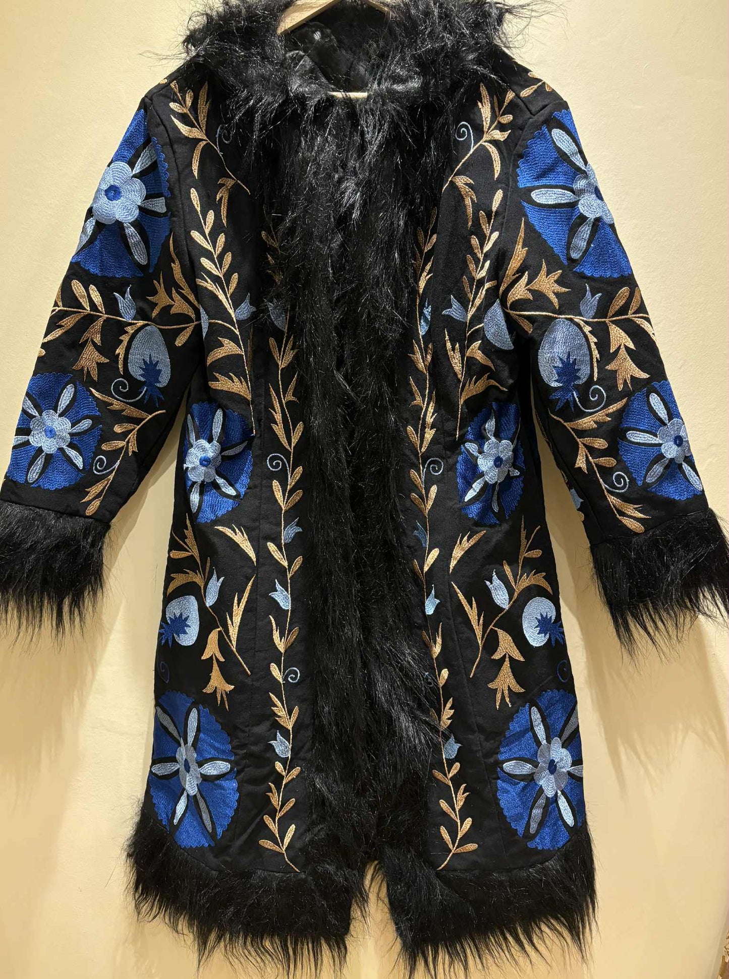 THE 'ALZA' STUNNING 70'S AFGHAN STYLE FAUX FUR RICHLY EMBROIDERED COAT FROM OUR EXCLUSIVE SPANISH RANGE